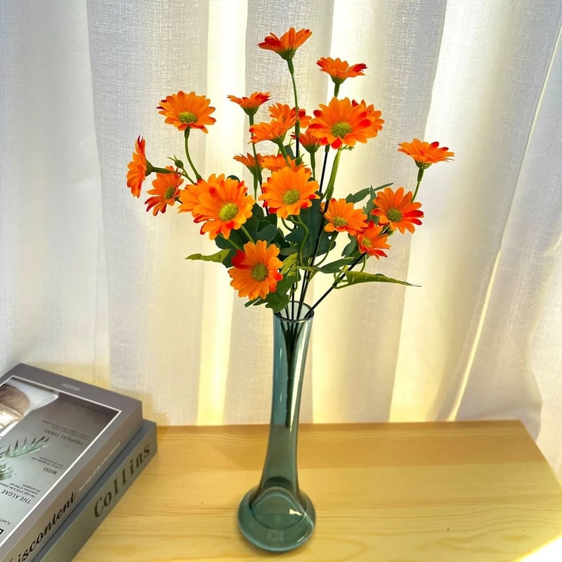 21 Head Artificial Daisy And Sunflower Bouquet Silk Chamomile Flowers For Wedding And Home DIY Deco 8