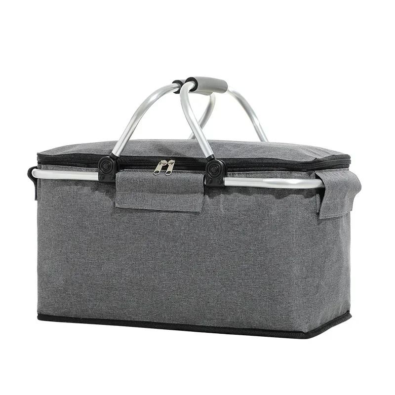 Folding Insulated Shopping Basket Portable Meal Basket Cooler Bag For Grocery And Lunch Delivery 6