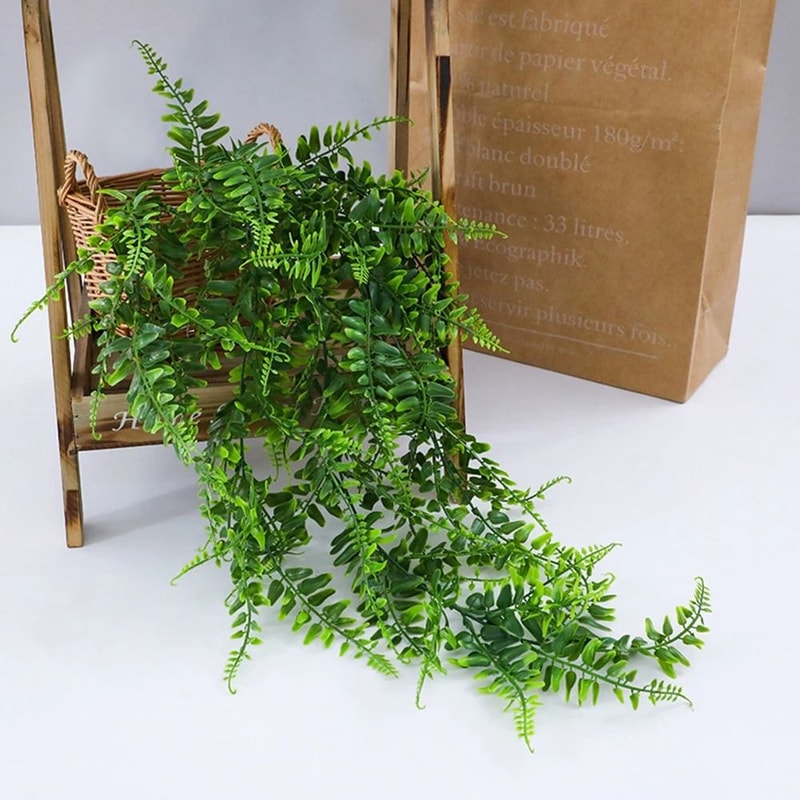 Artificial Hanging Fern Vine Wall Greenery Persian Grass Rattan Plant For Home And Outdoor Decor 2