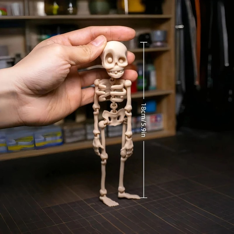 Magnetic Poseable Skull Fridge Magnet Funny Halloween Kitchen Decor Quirky Home Accessory 1