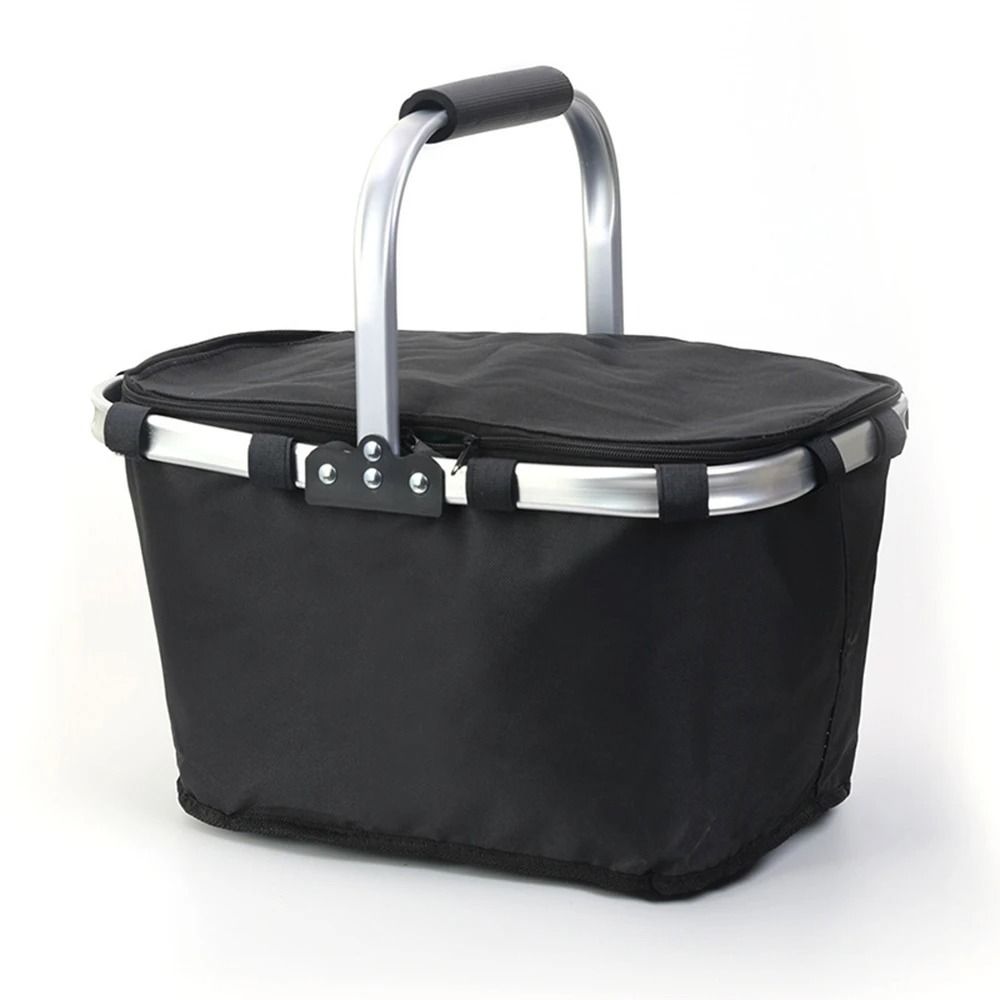 Folding Insulated Meal Basket Portable Handheld Cooler Shopping Basket For Lunch Delivery And Outdo 5