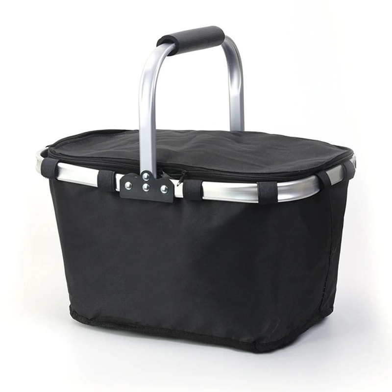 Folding Insulated Meal Basket Portable Handheld Cooler Shopping Basket For Lunch Delivery And Outdo 5