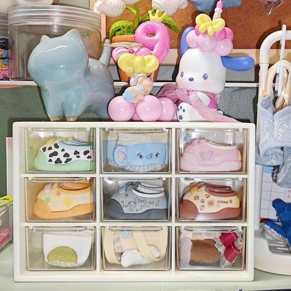 9 Grid Desktop Drawer Organizer Box Small Partition Storage For Desk Mini Drawers And Wall Mounted 3