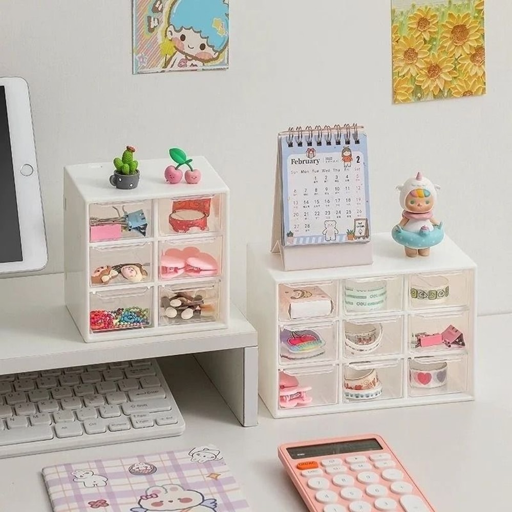 9 Grid Desktop Drawer Organizer Box Small Partition Storage For Desk Mini Drawers And Wall Mounted 5