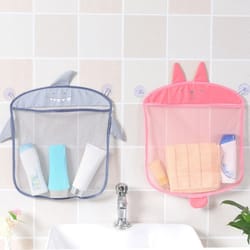 hanging mesh storage bag colorful cartoon organizer basket for kitchen bathroom and produce storage