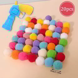 interactive cat toy ball launcher gun with plush bounce balls fun indoor play and exercise toy