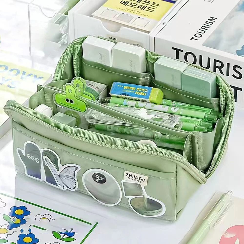 10 Tier Transparent Pencil Case High Capacity Multi Compartment Pen Bag For Kids School And Travel 10