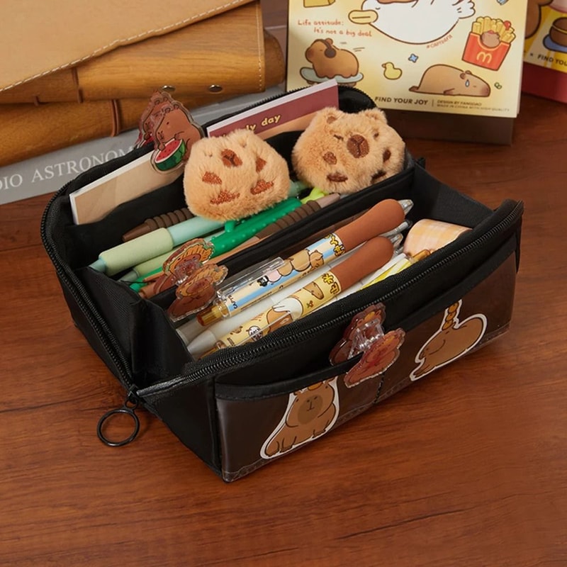 10 Tier Transparent Pencil Case High Capacity Multi Compartment Pen Bag For Kids School And Travel 6