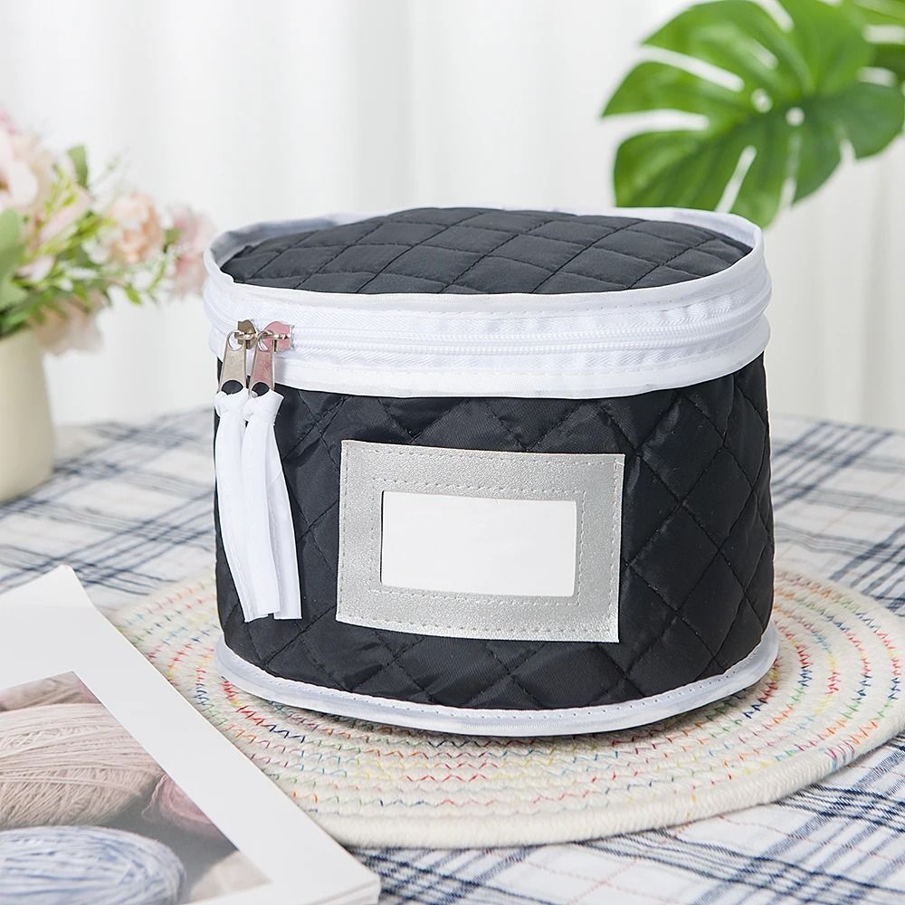Quilted Tableware Storage Box With Zipper Lid For Plates Bowls And Dishes 9