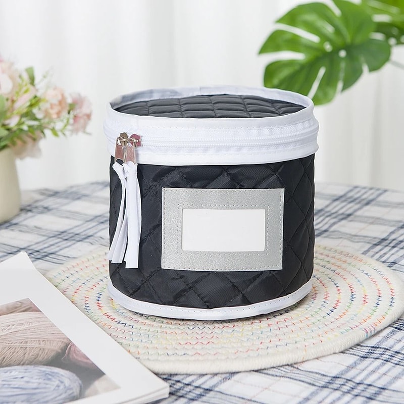 Quilted Tableware Storage Box With Zipper Lid For Plates Bowls And Dishes 7