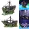 Resin Pirate Shipwreck Aquarium Ornament Underwater Fish Tank Decoration 1