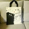 Cute Cat Canvas Tote Bag With Zipper Shoulder Shopping Bag For Students And Daily Use 1