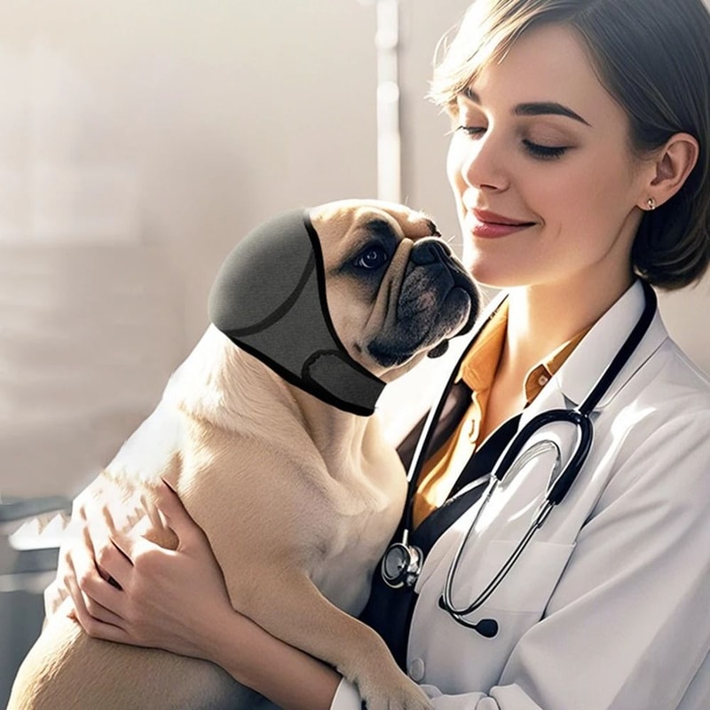 Dog Noise Reduction Ear Muffs Waterproof Calming Headgear For Grooming Swimming And Stress Relief 1