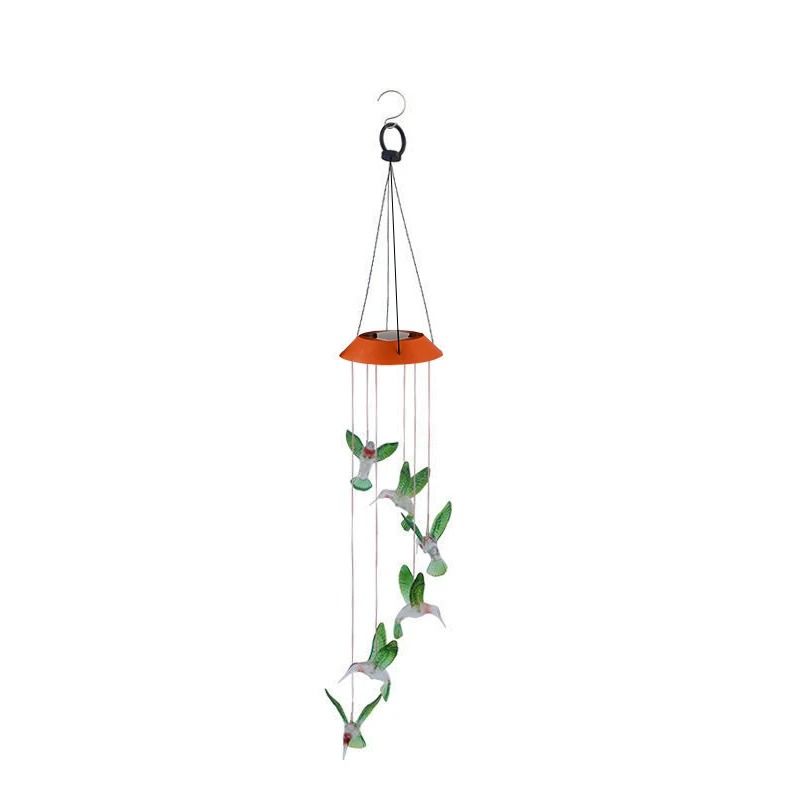 Solar Powered Hummingbird Wind Chime Light Outdoor Hanging Garden Lamp For Patio Courtyard And Balc 6