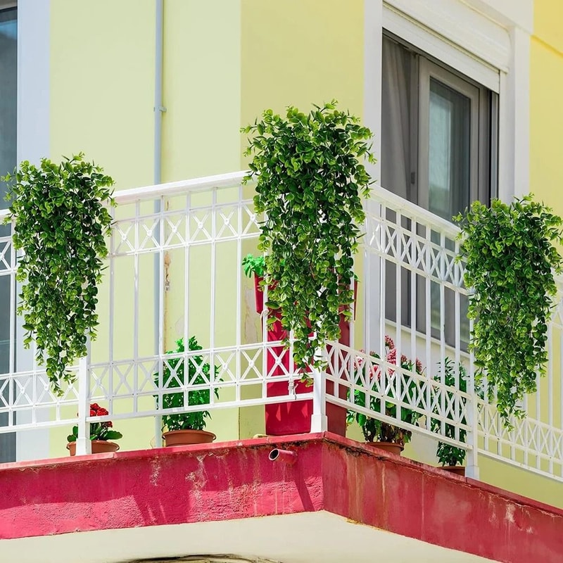 Artificial Hanging Fern Vine Wall Decor Persian Grass Greenery Garland For Home Balcony And Garden 4
