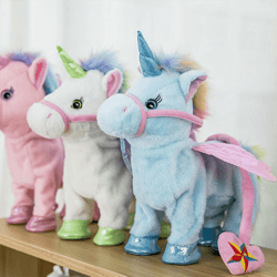interactive walking & singing unicorn plush toy for kids, cuddly & imaginative fun