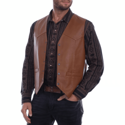 mens leather biker vest, stylish & comfortable western style for casual wear