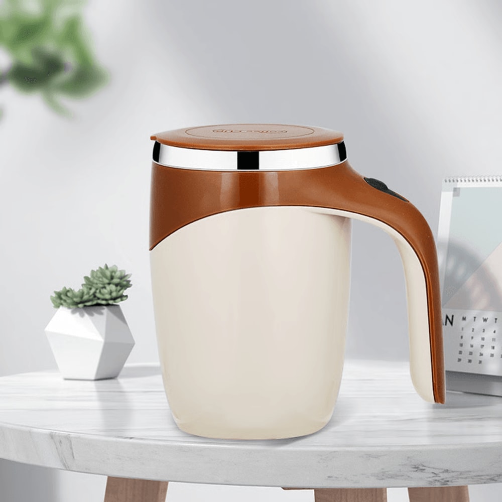 Rechargeable coffee mug with magnetic stirring
