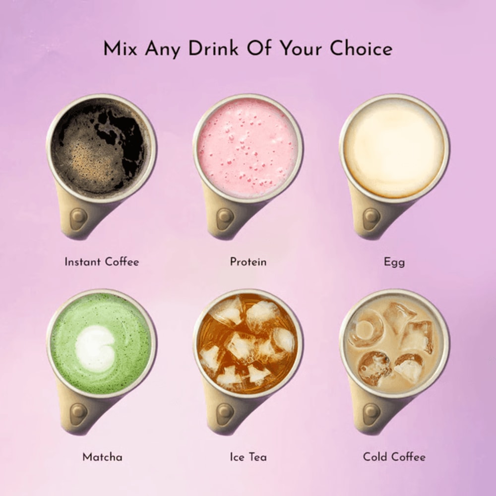 Automatic stirring coffee mug for smooth drinks