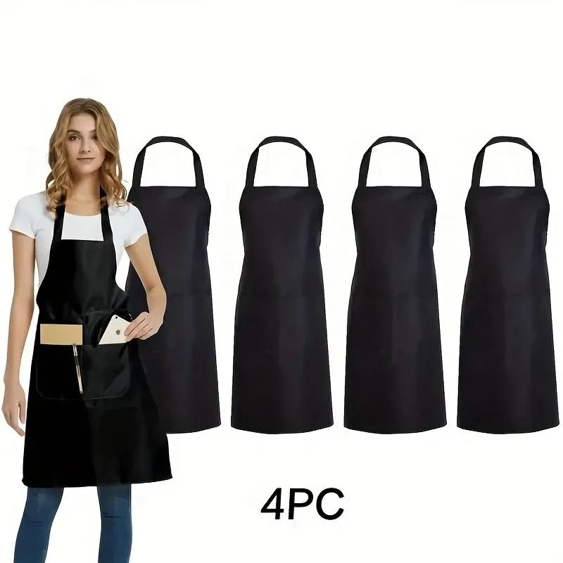 Adjustable Canvas Apron Set With Pockets Comfort Fit For Cooking And Work 4 Pack 9