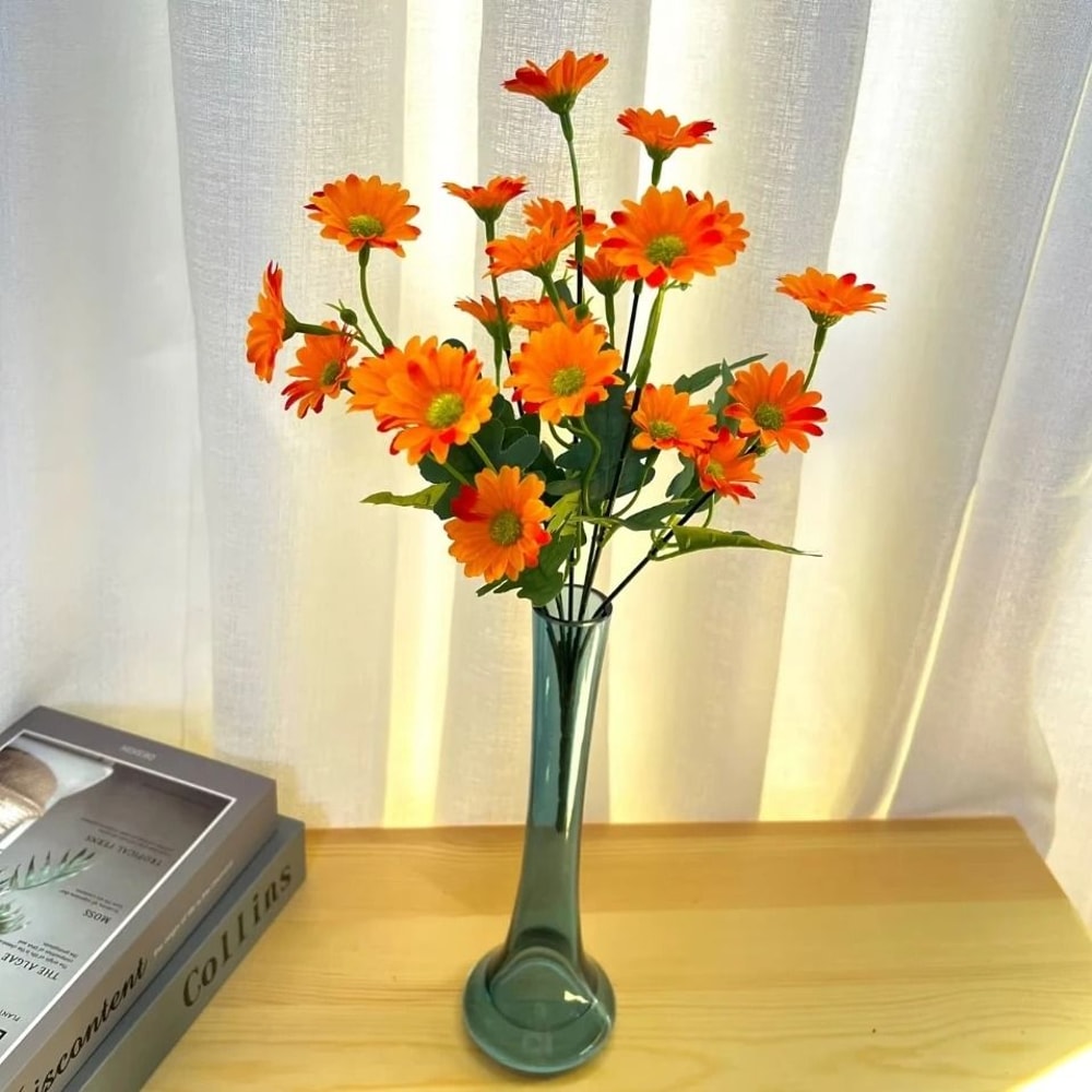 Artificial Daisy And Sunflower Bouquet Set With Chamomile Style Stems For Wedding And Home Decor 21 12