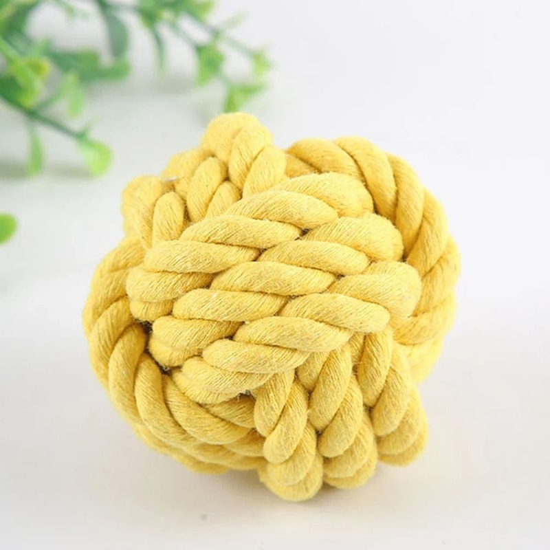 Cotton Rope Ball Dog Chew Toy Bite Resistant Teeth Cleaning Puppy Training Ball 4