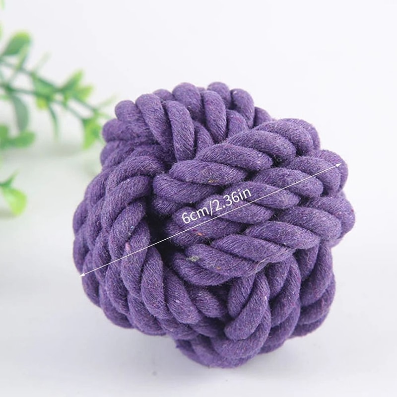 Cotton Rope Ball Dog Chew Toy Bite Resistant Teeth Cleaning Puppy Training Ball 5