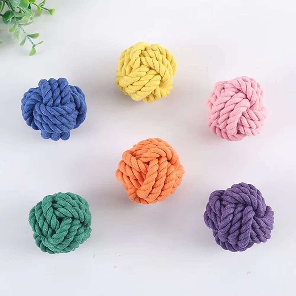 Cotton Rope Ball Dog Chew Toy Bite Resistant Teeth Cleaning Puppy Training Ball 6