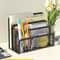3 Tier Metal Mesh Desk Organizer Tray Black Document And Magazine File Holder Rack 2