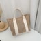 Color Block Straw Tote Bag With Zipper Summer Handbag For Women Lightweight Shoulder Bag 6