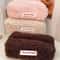 Plush Cosmetic Bag With Zipper Large Capacity Makeup And Travel Storage Pouch 3