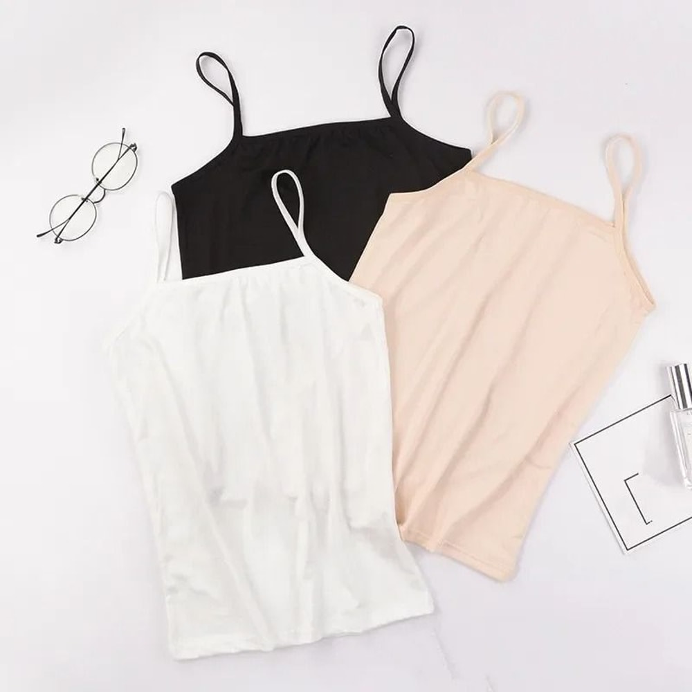Women Slim Fit Camisole Crop Top Stretch Tank Vest Summer Layering Basic 0