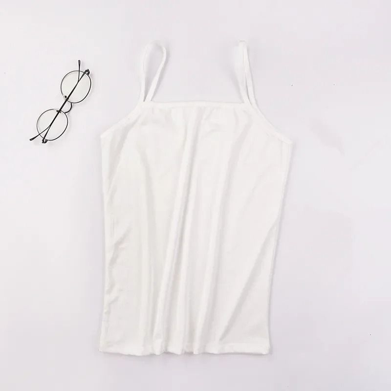 Women Slim Fit Camisole Crop Top Stretch Tank Vest Summer Layering Basic 1
