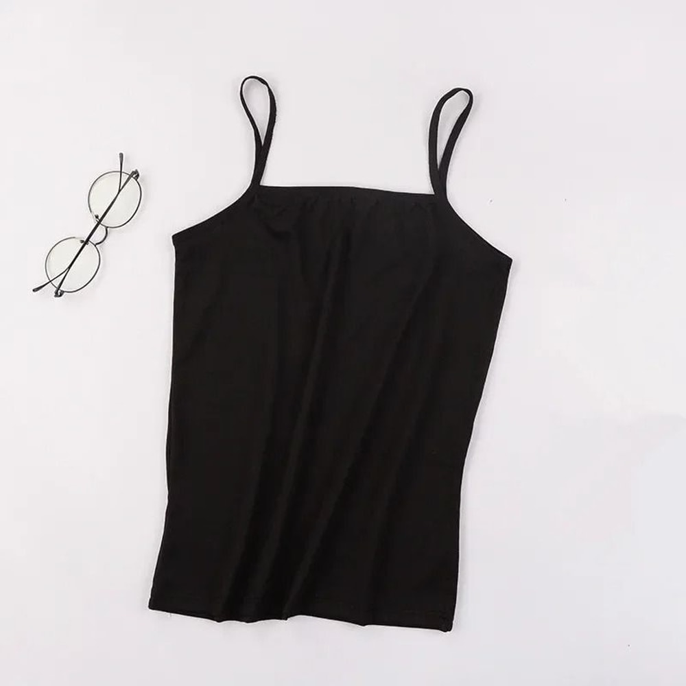 Women Slim Fit Camisole Crop Top Stretch Tank Vest Summer Layering Basic 3