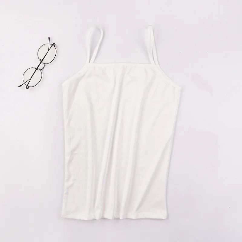 Women Slim Fit Camisole Crop Top Stretch Tank Vest Summer Layering Basic 8