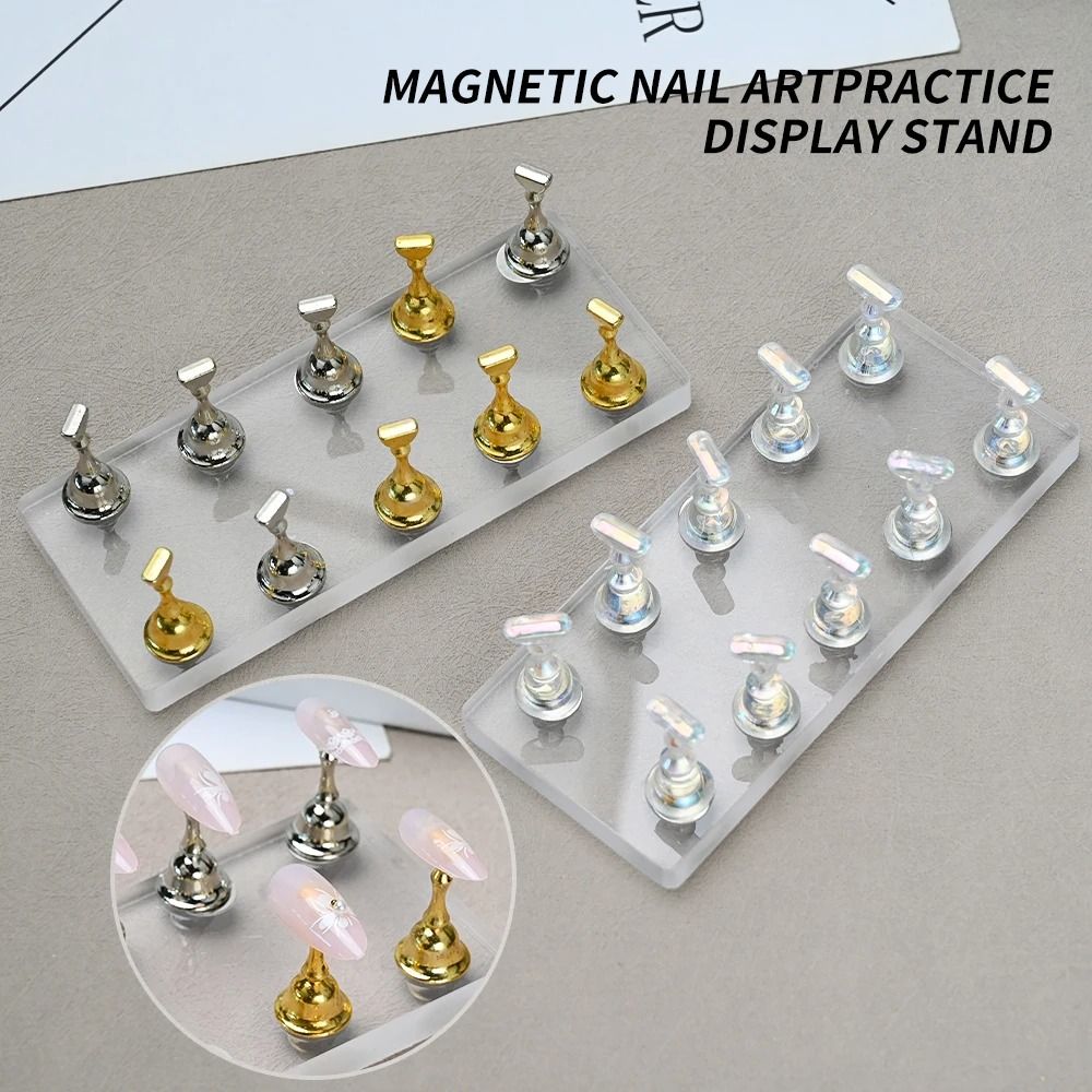 Magnetic Nail Display Board With Acrylic Holder Nail Art Practice Stand Set For Polish Samples 0