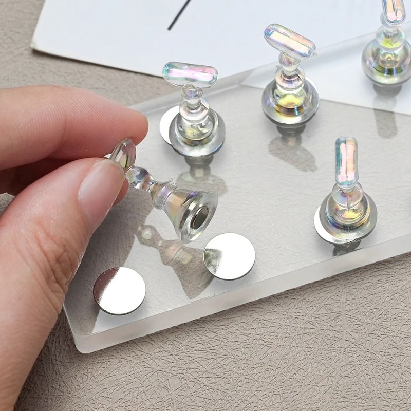 Magnetic Nail Display Board With Acrylic Holder Nail Art Practice Stand Set For Polish Samples 3