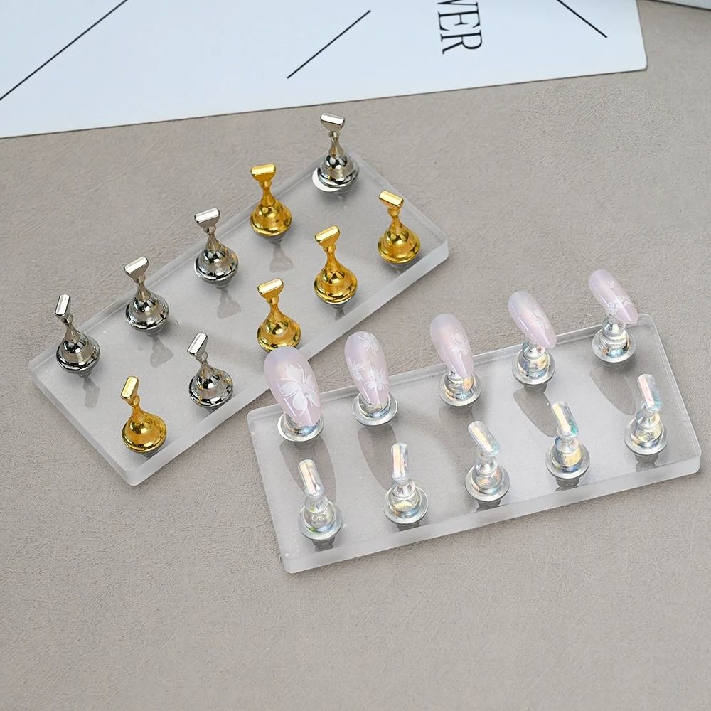 Magnetic Nail Display Board With Acrylic Holder Nail Art Practice Stand Set For Polish Samples 4