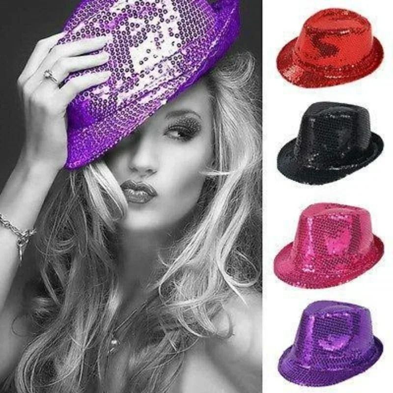 Sequined Top Hat For Adults And Kids Sparkly Party Dance Performance Costume Hat 0