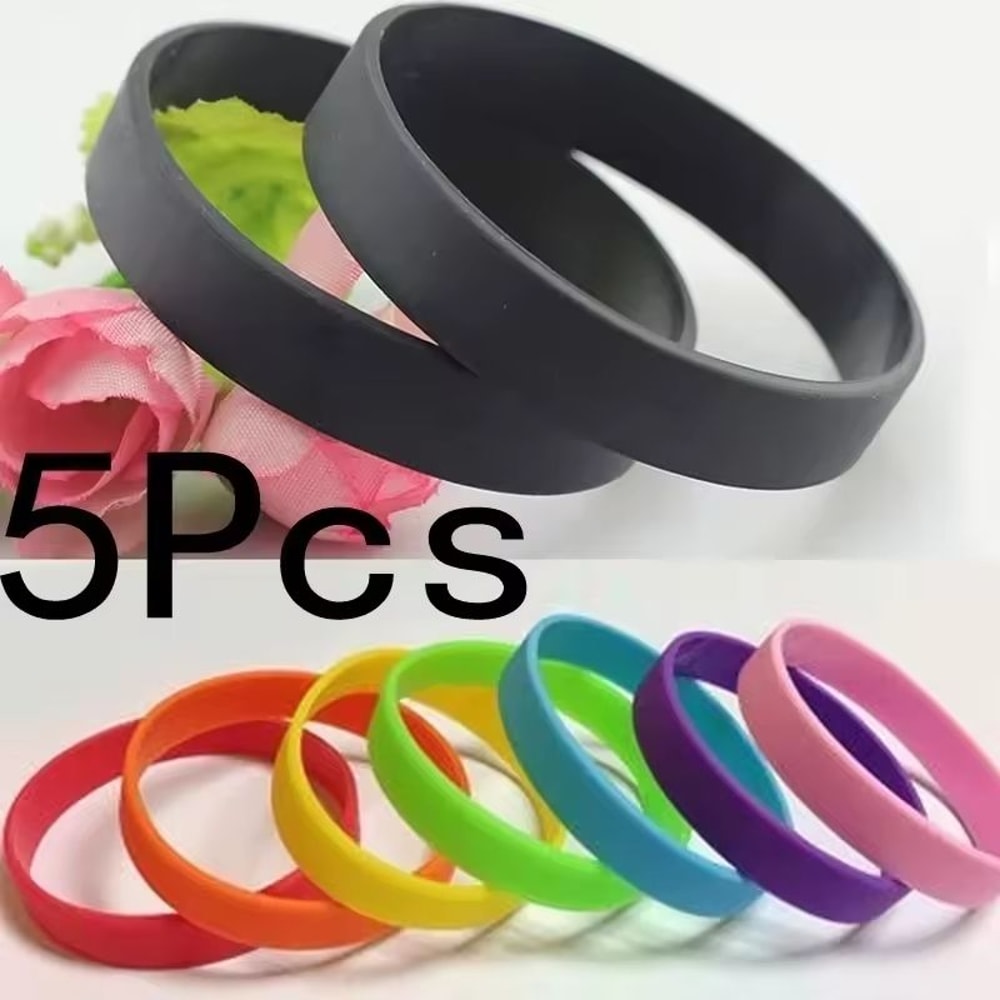 Luminous Silicone Wristband Set Glow Sports Bracelets For Outdoor Training 5 Pack 2