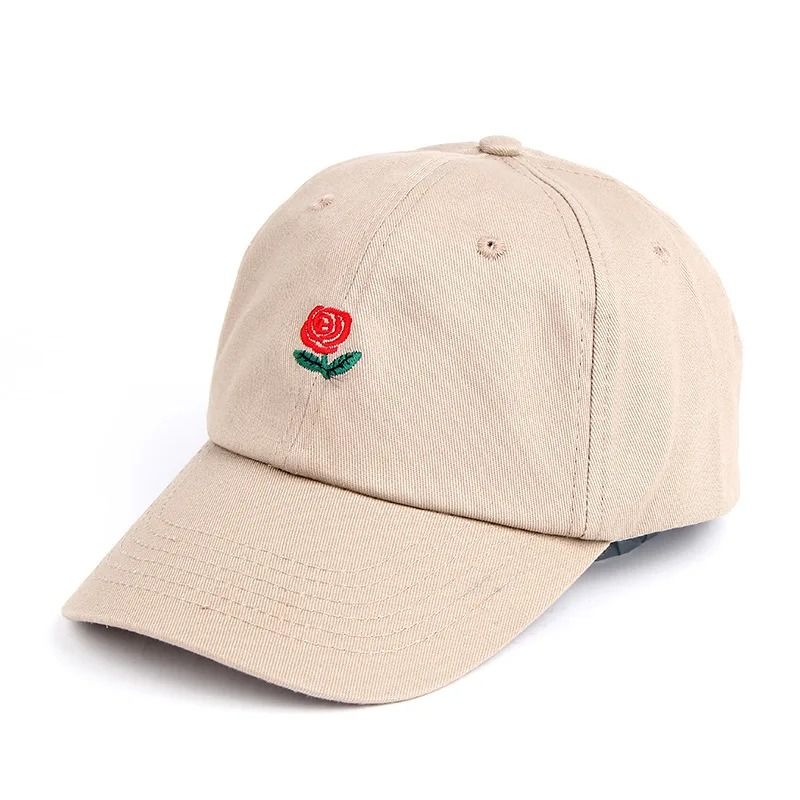 Unisex Rose Embroidered Baseball Cap Adjustable Cotton Streetwear Hat For Men And Women 1
