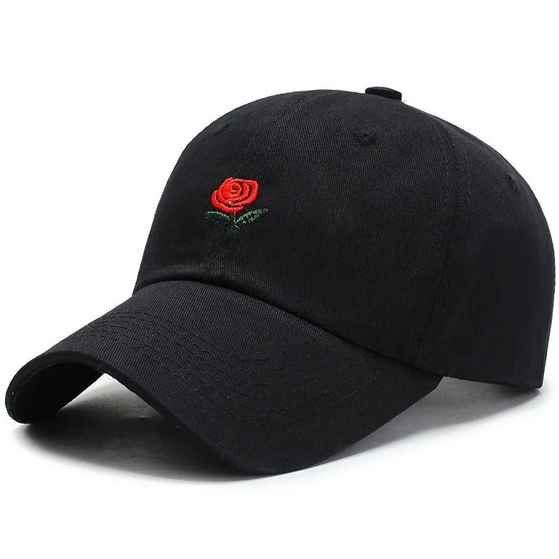 Unisex Rose Embroidered Baseball Cap Adjustable Cotton Streetwear Hat For Men And Women 3