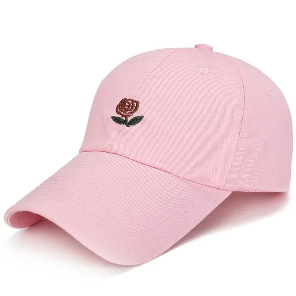 Unisex Rose Embroidered Baseball Cap Adjustable Cotton Streetwear Hat For Men And Women 5