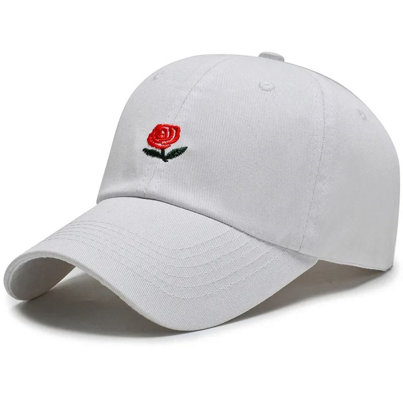 Unisex Rose Embroidered Baseball Cap Adjustable Cotton Streetwear Hat For Men And Women 6