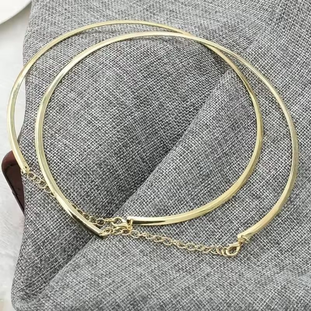 Bold Minimalist Circle Choker Necklace 7