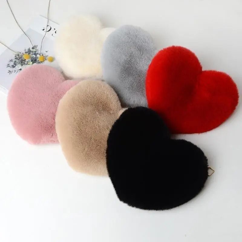 Faux Fur HeartShaped Crossbody Bag 1