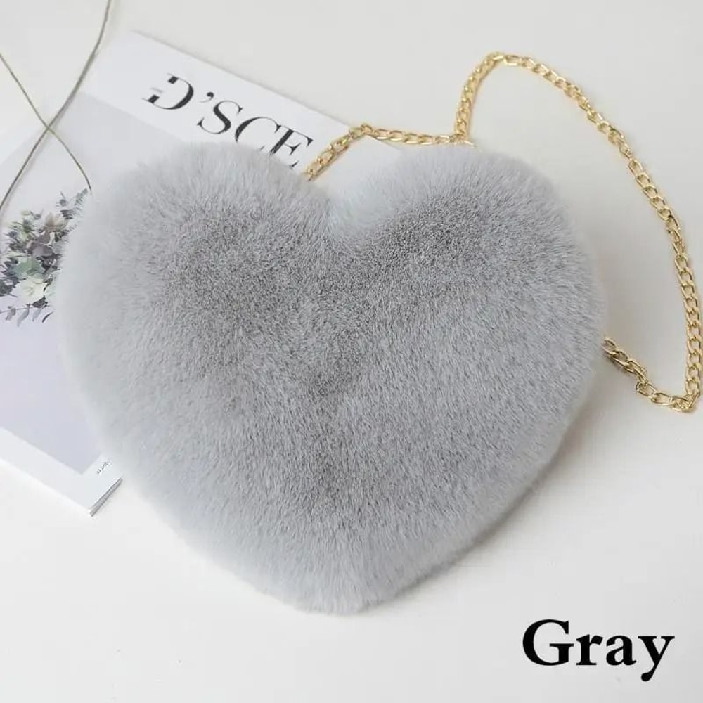 Faux Fur HeartShaped Crossbody Bag 8