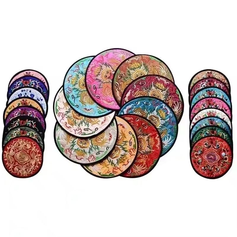 Vintage Floral Embroidery Coasters 2