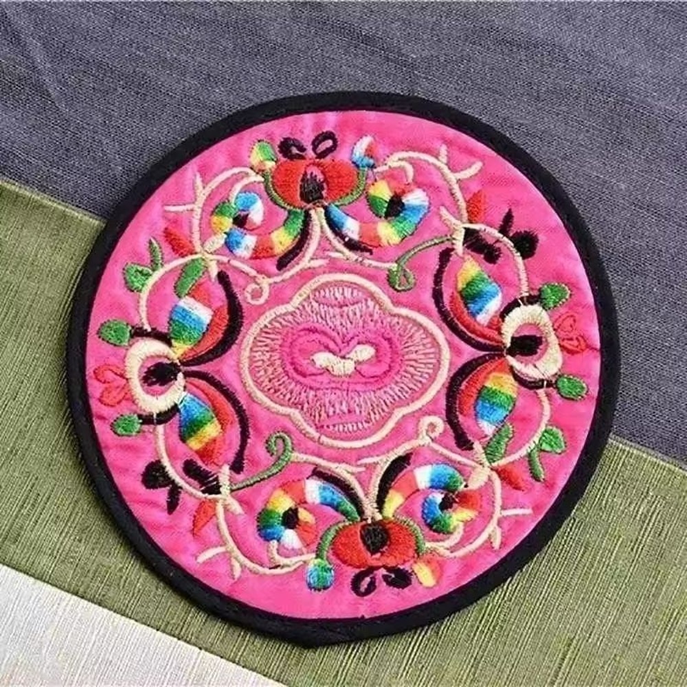 Vintage Floral Embroidery Coasters 3