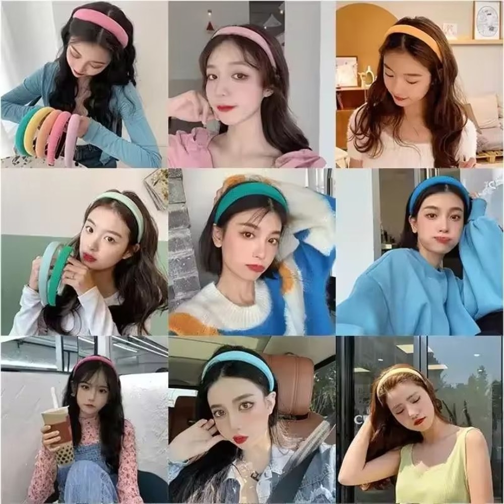 Vintage Candy Color Padded Sponge Headband 4